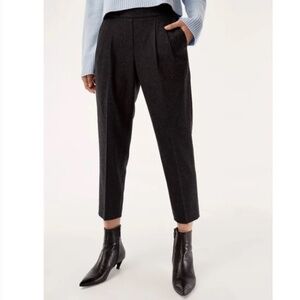 Babaton Aritizia Cohen Wool Cashmere Pants Charcoal Grey Cropped Trousers Size 2
